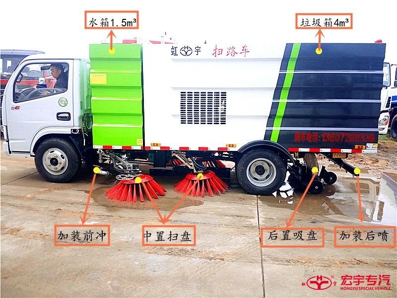 虹宇牌小多利卡掃路車功能圖片